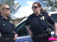 Dirty minded whores in police uniform can t resist a massive black dong