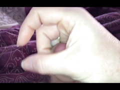 Gently stroking my uncut cock, tits on my cock, hairy pit