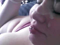 Busty BBW Gets Huge Cum Facial !!