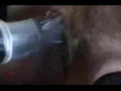 Woman masturbates vacuum