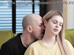 Fatty virgin blonde Liza gets fucked