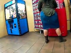 Chunky Latina CHUBBY butt jean skirt