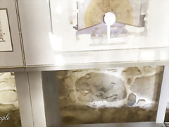 Public - Huge booty babysitter is not interested in museum - She wants a huge dick and gives risky Jerking